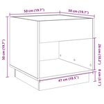vidaXL Table basse avec LED infini chêne marron 50x50x50 cm