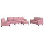 vidaXL Ensemble de canapés 4Pièces et coussins et traversins rose velours