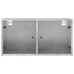 vidaXL Armoires murales et portes vitrées 2Pièces gris béton 68 5x37x35cm
