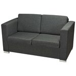 vidaXL Ensemble de canapés deux pièces Tissu Gris foncé