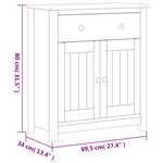 vidaXL Armoire de salle de bain BERG blanc 69 5x34x80 cm pin massif