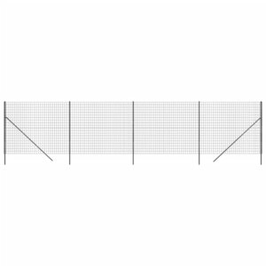 vidaXL Clôture en treillis métallique anthracite 1 8x10 m