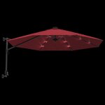 vidaXL Parasol mural avec LED rouge vif 290 cm