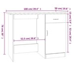 vidaXL Bureau Chêne fumé 100x50x76 cm Bois d'ingénierie