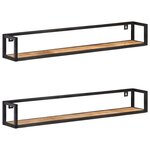 vidaXL Étagères murales 2 Pièces 120 cm Bois de manguier brut
