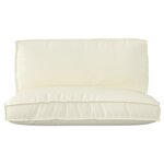 vidaXL Ensemble de coussins de palette de 2 pièces Crème en tissu Oxford