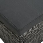 vidaXL Salon de jardin 4 Pièces avec coussins Résine tressée Gris