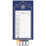 Calendrier mural mensuel 16 x 33 cm 12 Feuilles coloris aléatoire LECAS