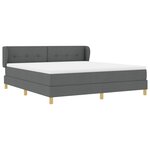 vidaXL Lit box spring avec matelas gris foncé 180x200 cm en tissu