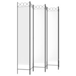 vidaXL Cloison de séparation 6 panneaux Blanc 240x220 cm Tissu