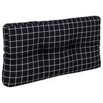 vidaXL Coussins de palette lot de 2 motif à carreaux noir tissu