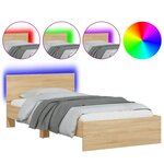 vidaXL Cadre de lit sans matelas avec lumières LED 100x200 cm