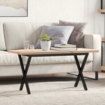 vidaXL Table basse cadre en X 90x40x45 5cm bois de pin massif et fonte