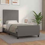 vidaXL Cadre de lit avec tête de lit Gris 100x200 cm Similicuir