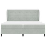 Lit Box Spring avec Matelas gris clair 200x200 cm velours