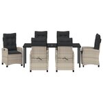 vidaXL Ensemble de salle à manger de jardin en 7 pièces avec coussins gris clair poly rattan