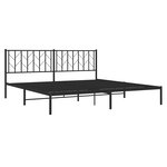vidaXL Cadre de lit métal sans matelas avec tête de lit noir 193x203cm