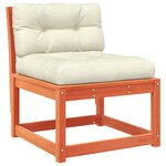 vidaXL Salon de jardin 6 Pièces avec coussins cire marron bois pin massif