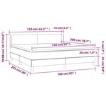 vidaXL Sommier à lattes de lit avec matelas Noir 160x200 cm Tissu