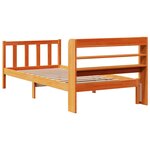 vidaXL Cadre de lit et tête de lit cire marron 100x200 cm bois de pin
