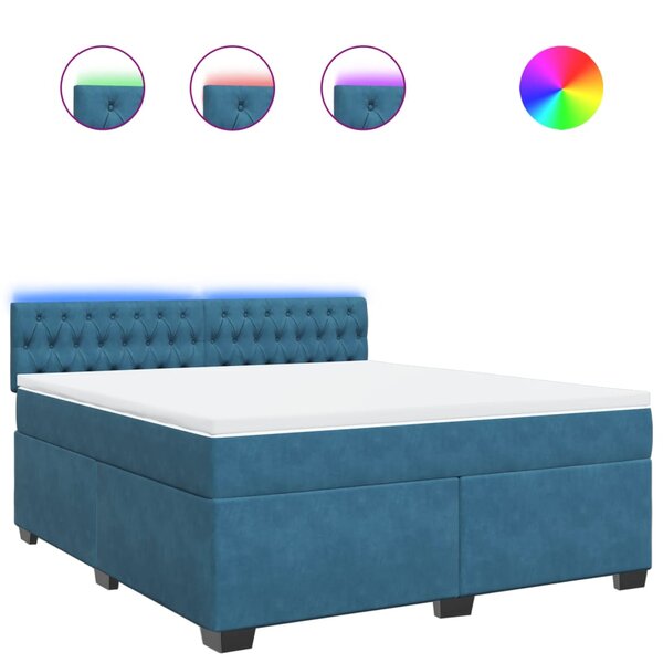 vidaXL Sommier à lattes de lit et matelas bleu 180x200 cm velours