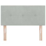 Tête de lit capitonnée gris clair 90 cm en velours