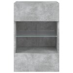 vidaXL Meubles TV muraux et lumières LED 2Pièces gris béton 40x30x60 5 cm