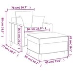 vidaXL Fauteuil avec repose-pied Crème 60 cm Velours