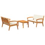 vidaXL Ensemble Bistro 3 pièces avec Coussins - Bois d'Acacia Massif