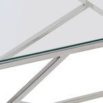 vidaXL Table basse argenté acier inoxydable et verre trempé