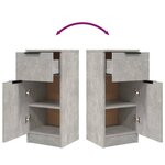 vidaXL Buffets 2 Pièces Gris béton 30x30x70 cm Bois d'ingénierie