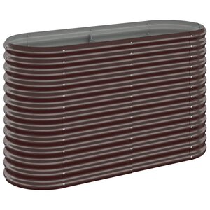vidaXL Lit surélevé de jardin Acier enduit de poudre marron