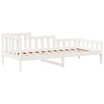 vidaXL Ensemble de lit de jour et de banc avec toit sans matelas blanc