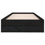 vidaXL Cadre de lit sans matelas noir bois massif 75x190 cm