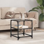 vidaXL Table basse avec dessus en verre transparent 40x40x45 cm acier