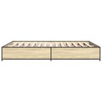 vidaXL Cadre de lit chêne sonoma 150x200 cm bois d'ingénierie et métal
