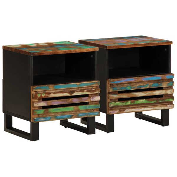 vidaXL Tables de chevet 2 Pièces 40x34x46 cm bois massif de récupération