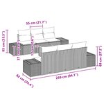 vidaXL Ensemble de 7 pièces de canapé de jardin avec coussins Beige Poly Rotin Acacia
