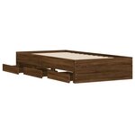 vidaXL Cadre de lit et tiroirs chêne marron 100x200 cm bois ingénierie
