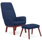 vidaXL Chaise de relaxation avec repose-pied Bleu Tissu