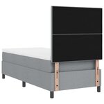 vidaXL Lit boxspring avec matelas & lumière LED gris 100x200 cm en tissu