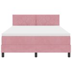 Lit à ressorts vidaXL avec matelas Rose 140x190 cm en velours