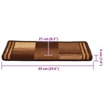 vidaXL Tapis d'escalier autocollants 15 Pièces 65x21x4 cm Marron
