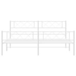 vidaXL Cadre de lit métal sans matelas et pied de lit blanc 183x213 cm