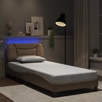 vidaXL Cadre de lit avec LED sans matelas cappuccino 80x200 cm
