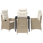 vidaXL Set de jardin de 5 pièces avec coussins Beige Poly Rattan