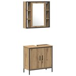 vidaXL Ensemble de meubles de salle de bain en chêne artisanal
