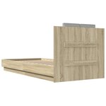 vidaXL Cadre de lit avec LED sans matelas chêne sonoma 100x200 cm