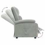 vidaXL Fauteuil inclinable gris clair velours
