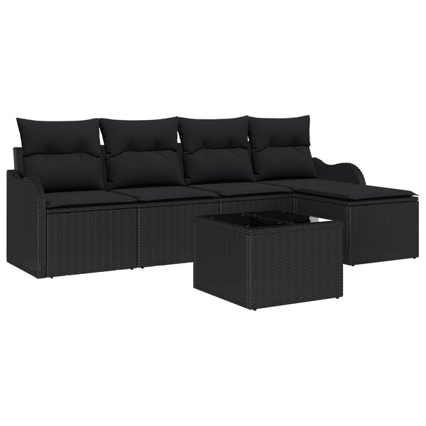Set de canapés de jardin vidaXL 6 pièces avec coussins Beige Rotin Poly